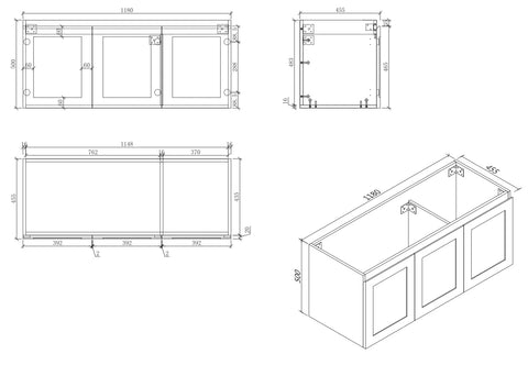 BV13WH Matt White Fingerpull Wall Hung Vanity - 750 / 900 / 1200 / 1500mm