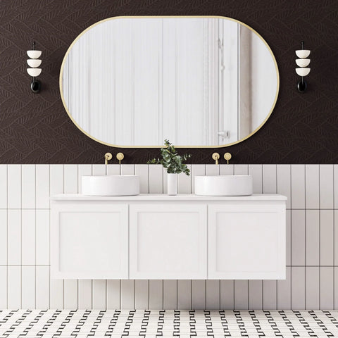 BV13WH Matt White Fingerpull Wall Hung Vanity - 750 / 900 / 1200 / 1500mm