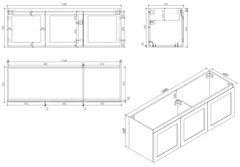 BV13WH Matt White Fingerpull Wall Hung Vanity - 750 / 900 / 1200 / 1500mm