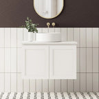 BV13WH Matt White Fingerpull Wall Hung Vanity - 750 / 900 / 1200 / 1500mm