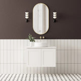 BV13WH Matt White Fingerpull Wall Hung Vanity - 750 / 900 / 1200 / 1500mm