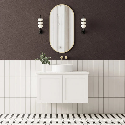 BV13WH Matt White Fingerpull Wall Hung Vanity - 750 / 900 / 1200 / 1500mm