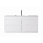 BV15 Gloss White Fingerpull Freestanding Vanity - 600 / 750 / 900 / 1200 / 1500 / 1800mm