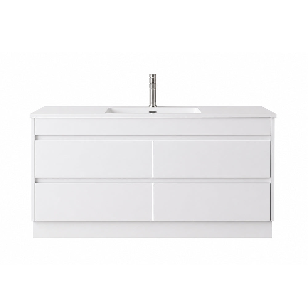 BV15 Gloss White Fingerpull Freestanding Vanity - 600 / 750 / 900 / 1200 / 1500 / 1800mm