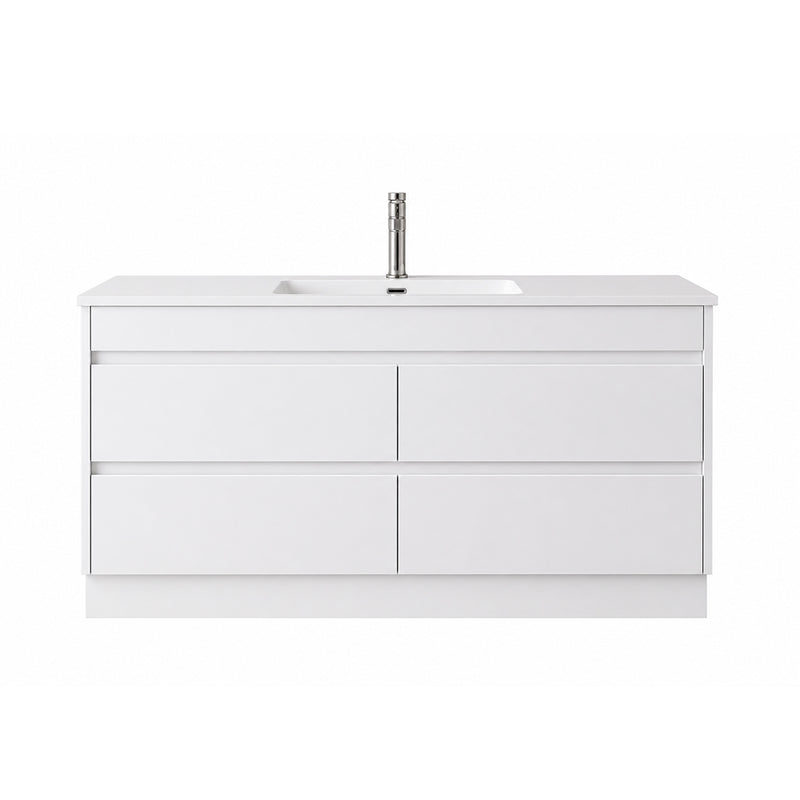 BV15 Gloss White Fingerpull Freestanding Vanity - 600 / 750 / 900 / 1200 / 1500 / 1800mm
