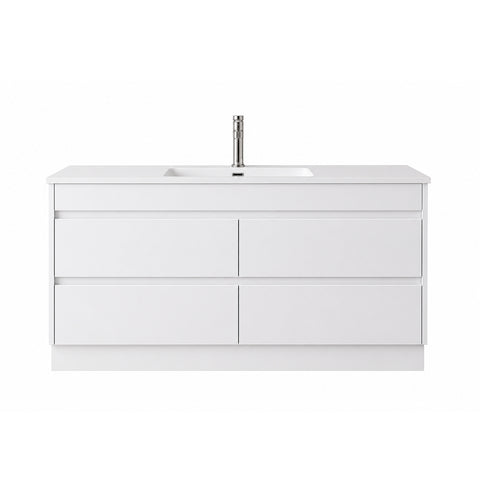 BV15 Gloss White Fingerpull Freestanding Vanity - 600 / 750 / 900 / 1200 / 1500 / 1800mm