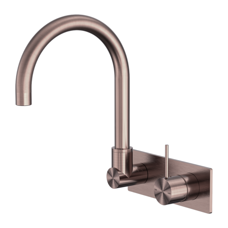 Nero Tapware WBM22 Mecca Round Wall Basin/Bath Mixer Set with Swivel Spout - Various Colours