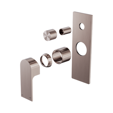 (Trim) Bianca Shower / Bath Mixer With Diverter (Rectangle Backplate) - Various Colours