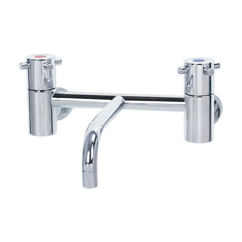 Gentec CAPLF0012 Lead Free DZR Brass Wall Mounted Capstan Exposed Mixing Set w/ Fixed Parallel Spout