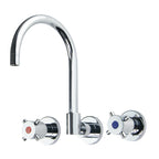 Gentec CAPLF0035 Lead Free DZR Brass Wall Mounted Capstan Recess Mixing Set w/ Gooseneck Swivel Spout