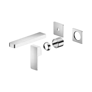 (Trim) WBM12 Square Wall Basin/Bath Mixer Set (Separate Backplate) with Spout - Various Colours
