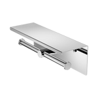 Double Toilet Roll Holder with Shelf - Various Colours