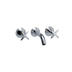 Cross Handle Fixed Bath Tap Set - Chrome