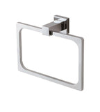 Square Swivel Hand Towel Ring - Chrome / Black