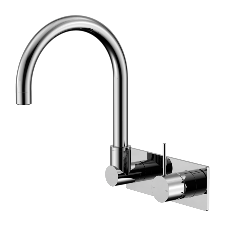 Nero Tapware WBM22 Mecca Round Wall Basin/Bath Mixer Set with Swivel Spout - Various Colours