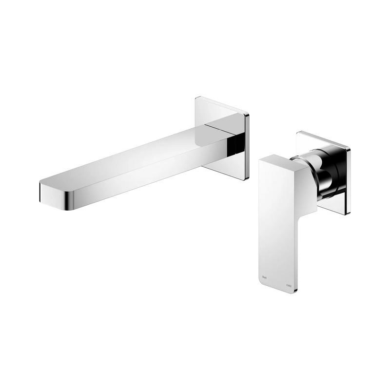 Nero Tapware WBM12 Square Wall Basin/Bath Mixer Set (Separate Backplate) with Spout - Various Colours
