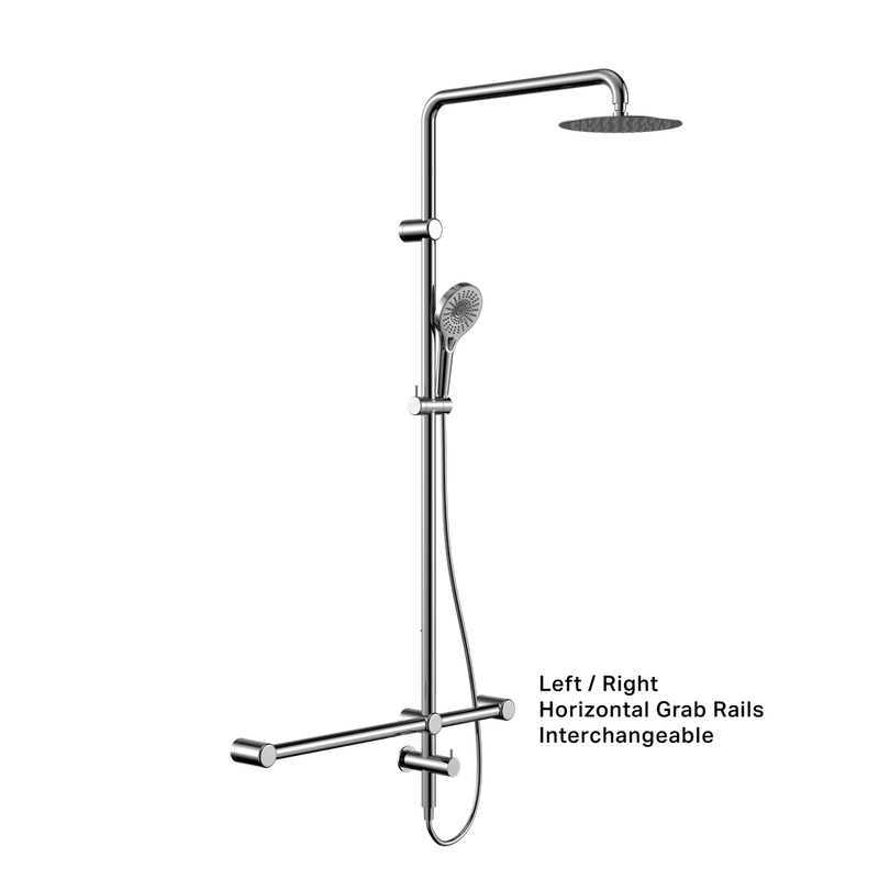 Nero Mecca Care 32mm T Bar Grab Rail Twin Shower - Various Colours