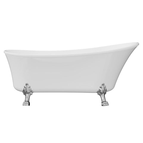 Clawfoot Freestanding Bath with Overflow 1500mm / 1700mm - Gloss White