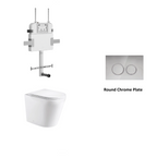 R&T In Wall Package - Rimless Floor Pan, Inwall Cistern and Button