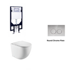 R&T In Wall Package - Tornado Rimless Wall Hung Pan, Inwall Cistern and Button
