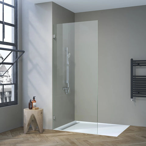 SS08/17 Walk In Shower Screen (2000mm High) with Wall Brackets - Various Colours & Sizes