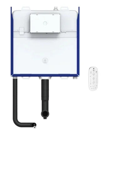 In Wall Cistern Rimless Flush Toilet Suite with Smart Remote Bidet Seat - White (4 Star)