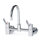 Gentec CLLF10010 Lead Free DZR Brass Wall Mounted 100mm Lever Exposed Mixing Set w/ Gooseneck Swivel Spout