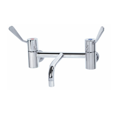 Gentec CLLF10012 Lead Free DZR Brass Wall Mounted 100mm Lever Exposed Mixing Set w/ Fixed Parallel Spout