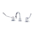 Gentec CLLF15001 Lead Free DZR Brass Hob Mounted 150mm Lever Basin Set w/ Curved Fixed Spout