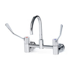 Gentec CLLF15010 Lead Free DZR Brass Wall Mounted 150mm Lever Exposed Mixing Set w/ Gooseneck Swivel Spout