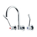 Gentec CLLF15035 Lead Free DZR Brass In-Wall 150mm Lever Recess Mixing Set w/ Gooseneck Swivel Spout