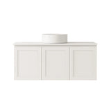 BV13WH Matt White Fingerpull Wall Hung Vanity - 750 / 900 / 1200 / 1500mm