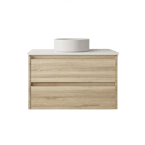 BV04WH Natural Oak Fingerpull Wall Hung Vanity - 600 / 750 / 900 / 1200 / 1500mm