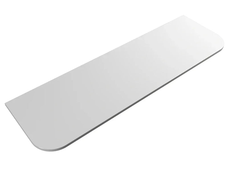 AU Pure White (460mm Depth) Curved Solid Surface Flat Vanity Top - Various Sizes
