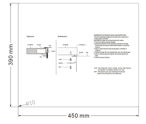 Builder Range Single Bowl Drop in/Undermount Laundry Sink 500x440mm