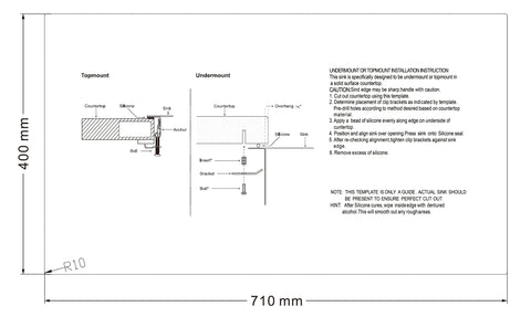 Builder Range Single Bowl Kitchen / Laundry Sink Undermount/Topmount Stainless Sink 760x450mm