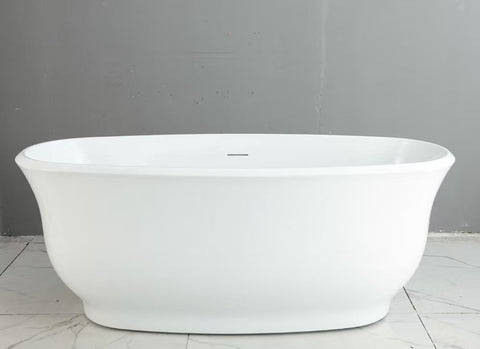 Coming Soon - Clara Oval Freestanding Bath with Overflow 1500mm - Gloss White