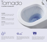 ECT Raised Height Back To Wall Tornado Flush Toilet Suite with Soft Close Seat - White (4 Star)