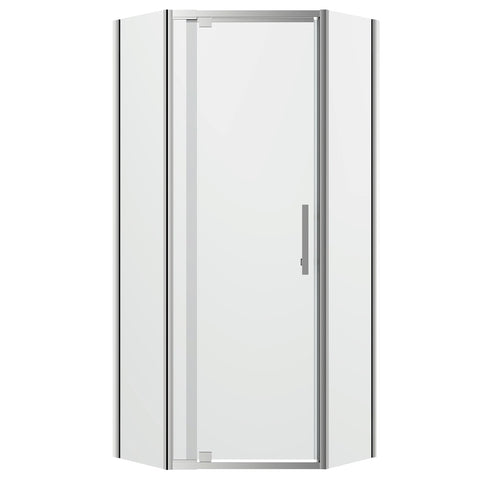 SS24 Diamond Full Framed Adjustable Pivot Door Shower Screen - Various Sizes