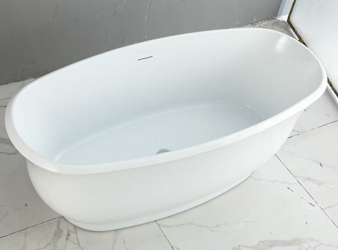 Coming Soon - Clara Oval Freestanding Bath with Overflow 1500mm - Gloss White