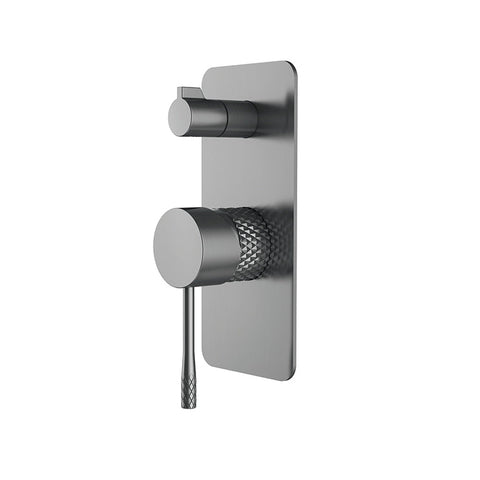 SM41D Cross Hatched Shower / Bath Mixer with Diverter (Square Backplate) - Various Colours