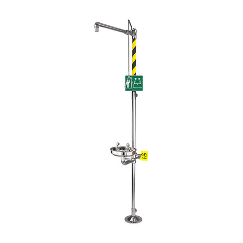 Gentec ECO1000EXP Zero Lead Stainless Steel 304 Floor Mounted Combination Safety Shower /Eyewash