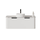BV28WH Matte White Fluted Curve Wall Hung Vanity - 900 / 1200 / 1500mm