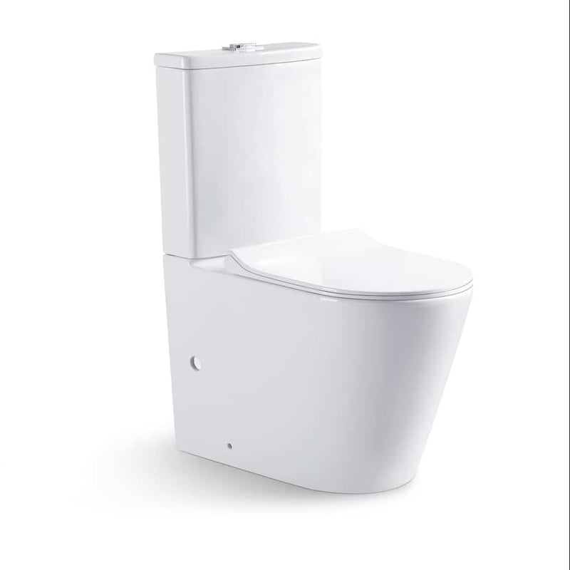 Raised Height Back To Wall Tornado Flush Toilet Suite with Soft Close Seat - White (4 Star)