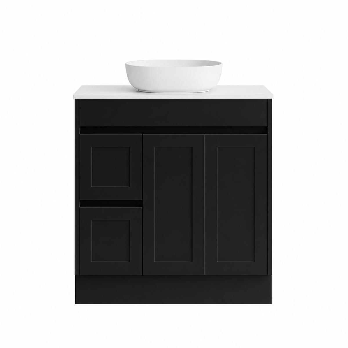 BV53 (460mm Depth) Matt Black Fingerpull Freestanding Vanity - 600 / 750 / 900 / 1200 / 1500 / 1800mm