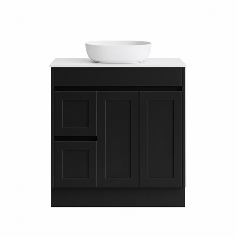 BV53 (460mm Depth) Matt Black Fingerpull Freestanding Vanity - 600 / 750 / 900 / 1200 / 1500 / 1800mm
