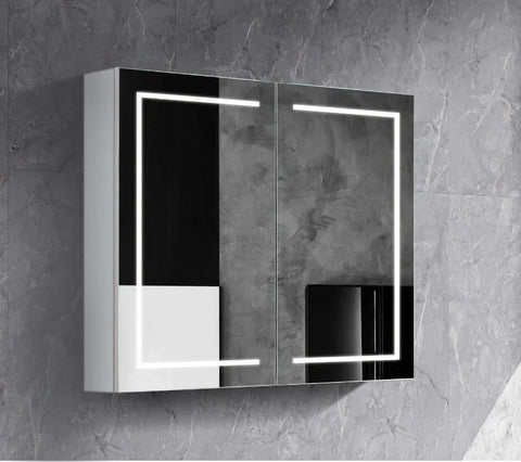 Rectangular LED Mirror Cabinet 750/900/1200x750mm - Various Colours