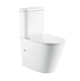 Noveen Raised Height Back To Wall Tornado Flush Toilet Suite with Soft Close Seat - White (4 Star)