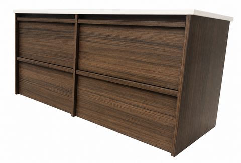 BV98WH Luna Dark Walnut Framed Wall Hung Vanity - 900 / 1200mm