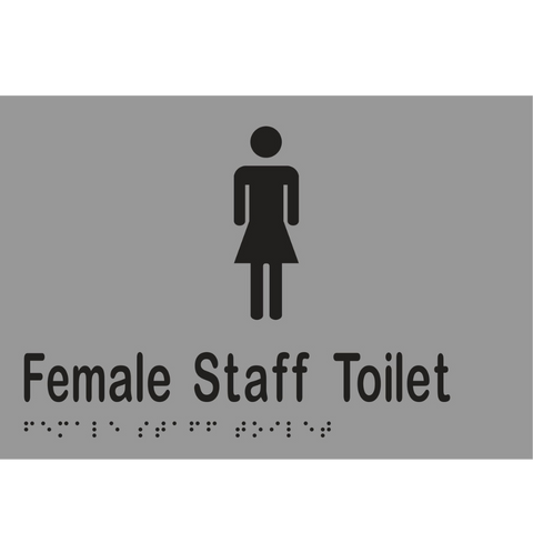 Female Staff Toilet Braille Sign in Silver Vinyl - MLS16264_SIL